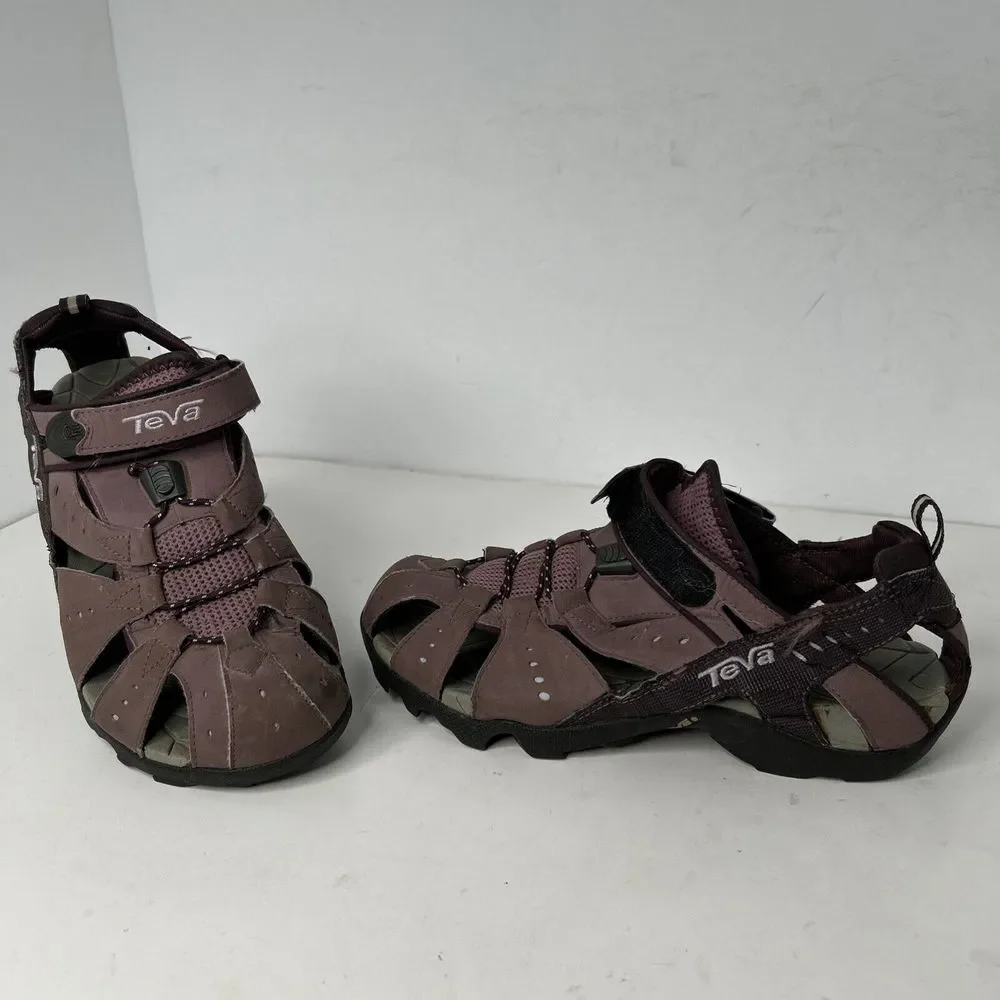 Teva Deacon Fisherman‎ Sandal Women's Sz 9 Hook/Loop Mesh Water Resistant Purple